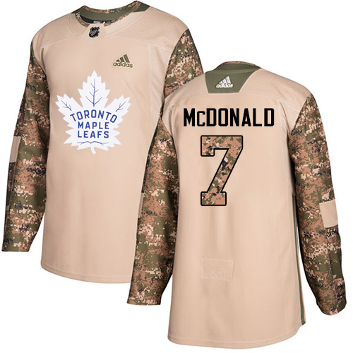 Adidas Maple Leafs #7 Lanny McDonald Camo Authentic Veterans Day Stitched NHL Jersey